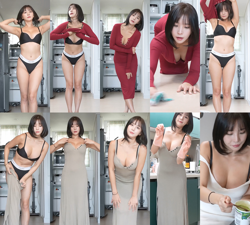 [写真]LOOKBOOK写真韩国网红穿着米什鲁克做家务💋-豆舞