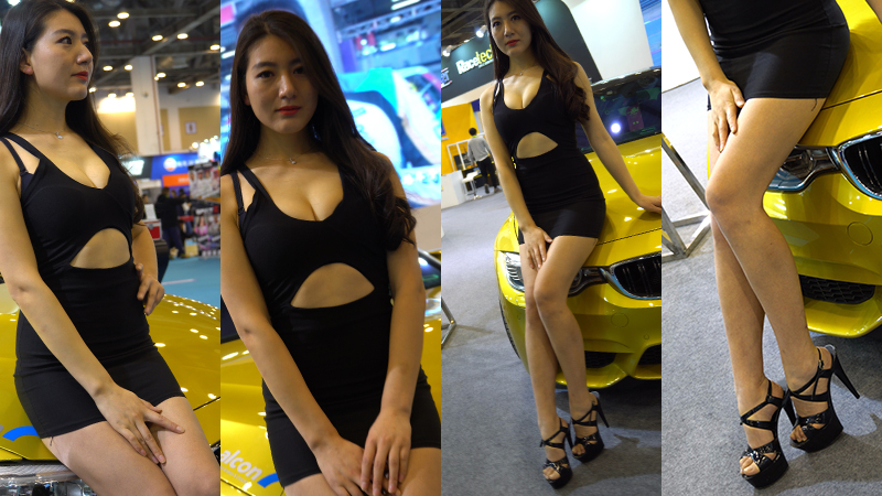 [饭拍]展会性感包臀裙爆乳美女车模2分08
